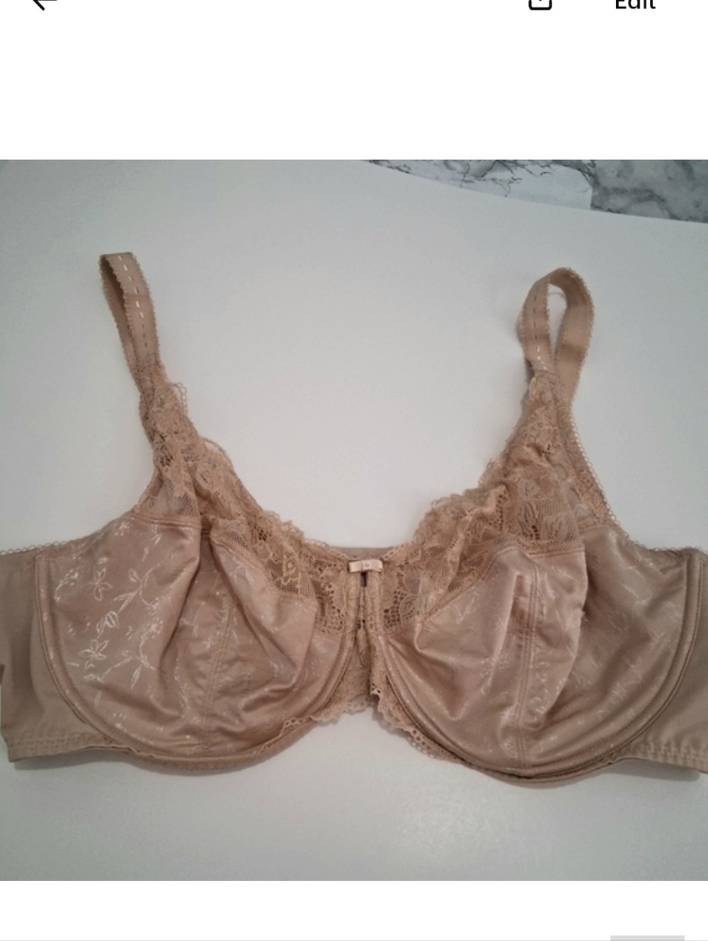 DELIMIRA 44DD Unpadded Wired Lace Nude BRA Size 44E